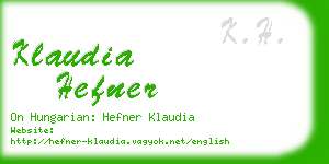 klaudia hefner business card